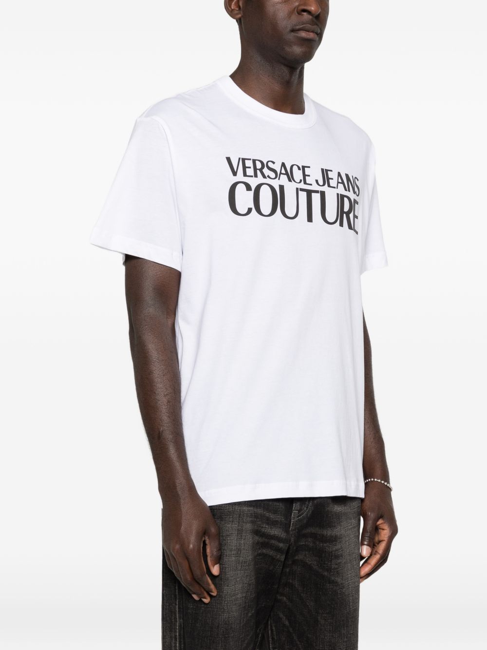 VERSACE JEANS COUTURE T-shirt bianca girocollo con maniche corte
