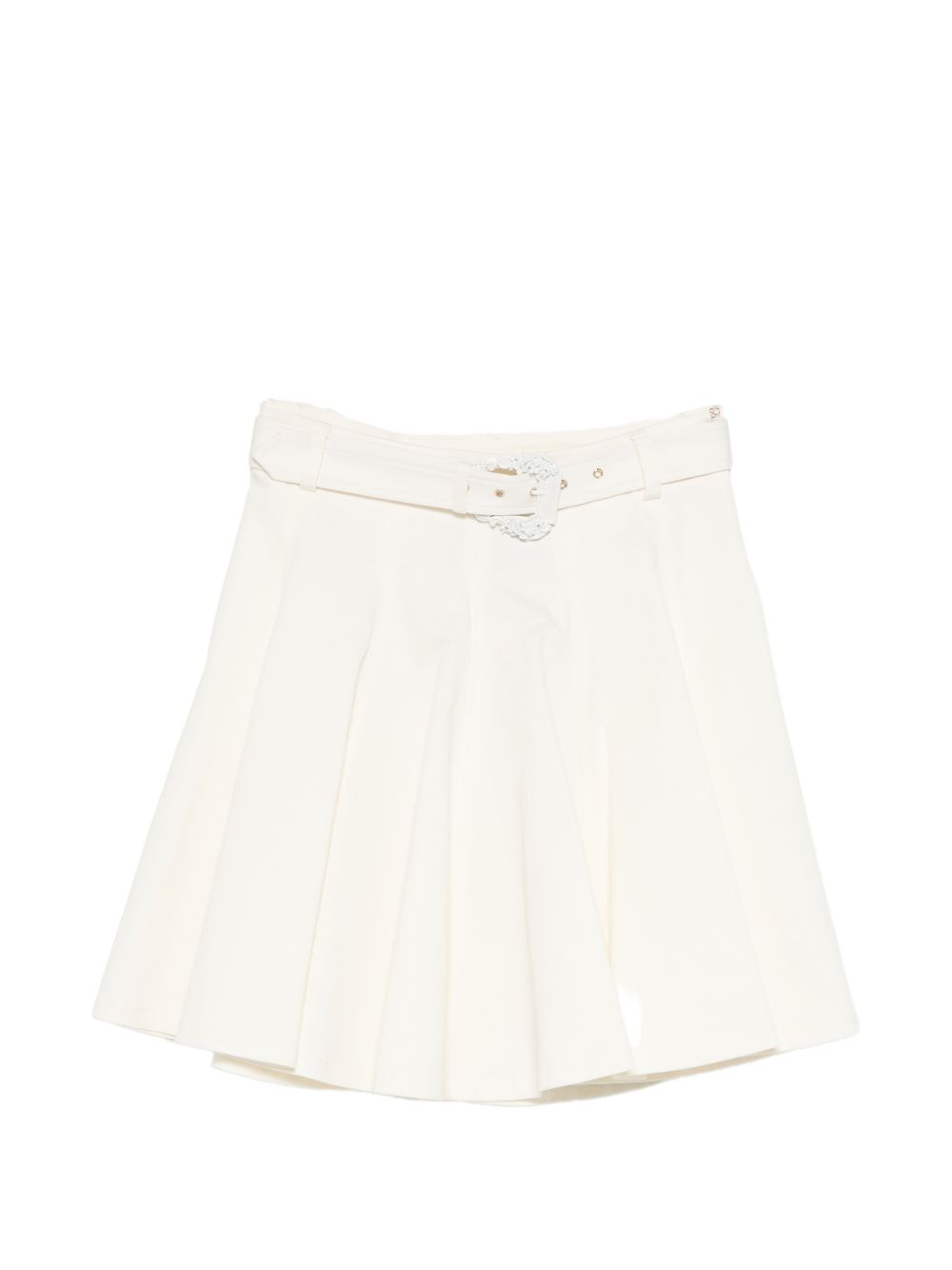 VERSACE JEANS COUTURE Gonna mini in cotone bianco con cintura