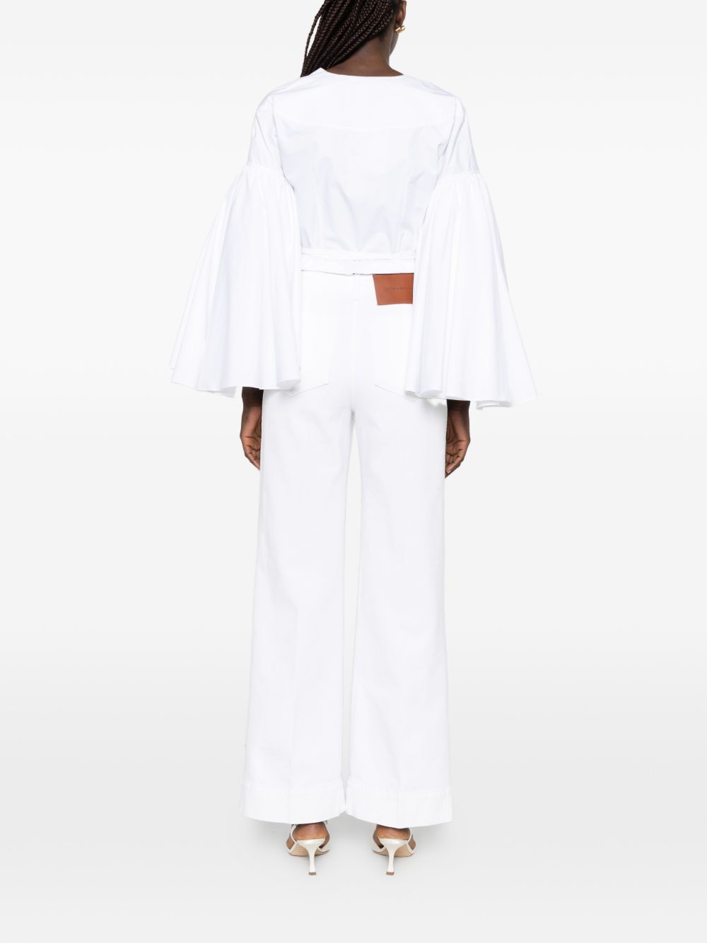 VICTORIA BECKHAM Jeans lunghi bianchi in cotone elasticizzato