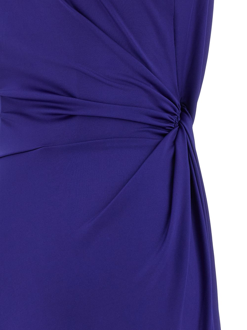 VICTORIA BECKHAM Abito midi blu con orlo asimmetrico