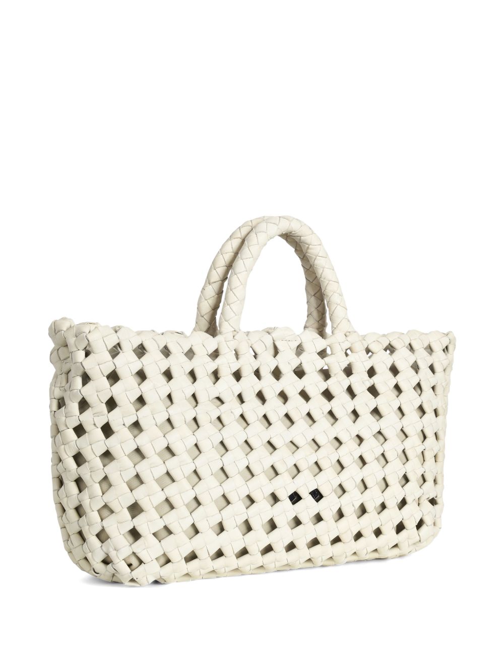 VISONA Borsa Regina bianco in pelle intrecciata