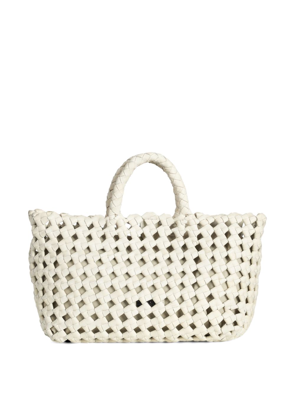 VISONA Borsa Regina bianco in pelle intrecciata