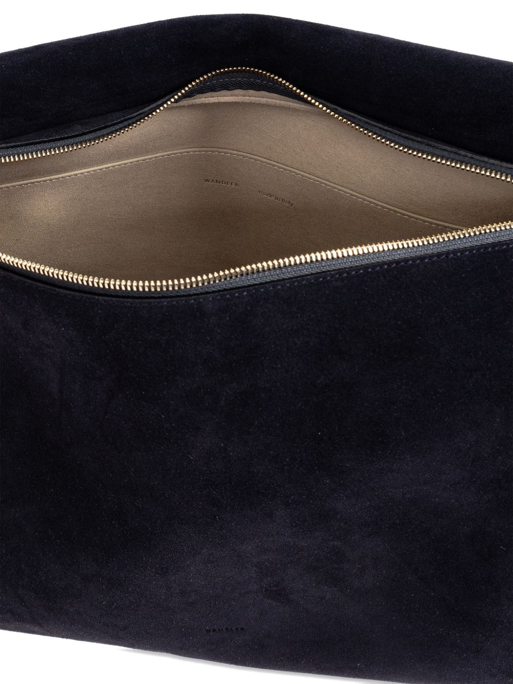 WANDLER Borsa a spalla Penelope in suede navy blu