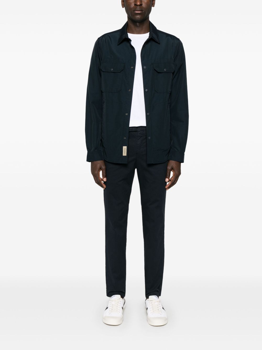WOOLRICH Camicia blu notte con bottoni