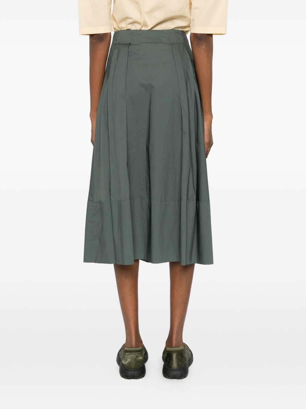 WOOLRICH Gonna midi in cotone verde scuro