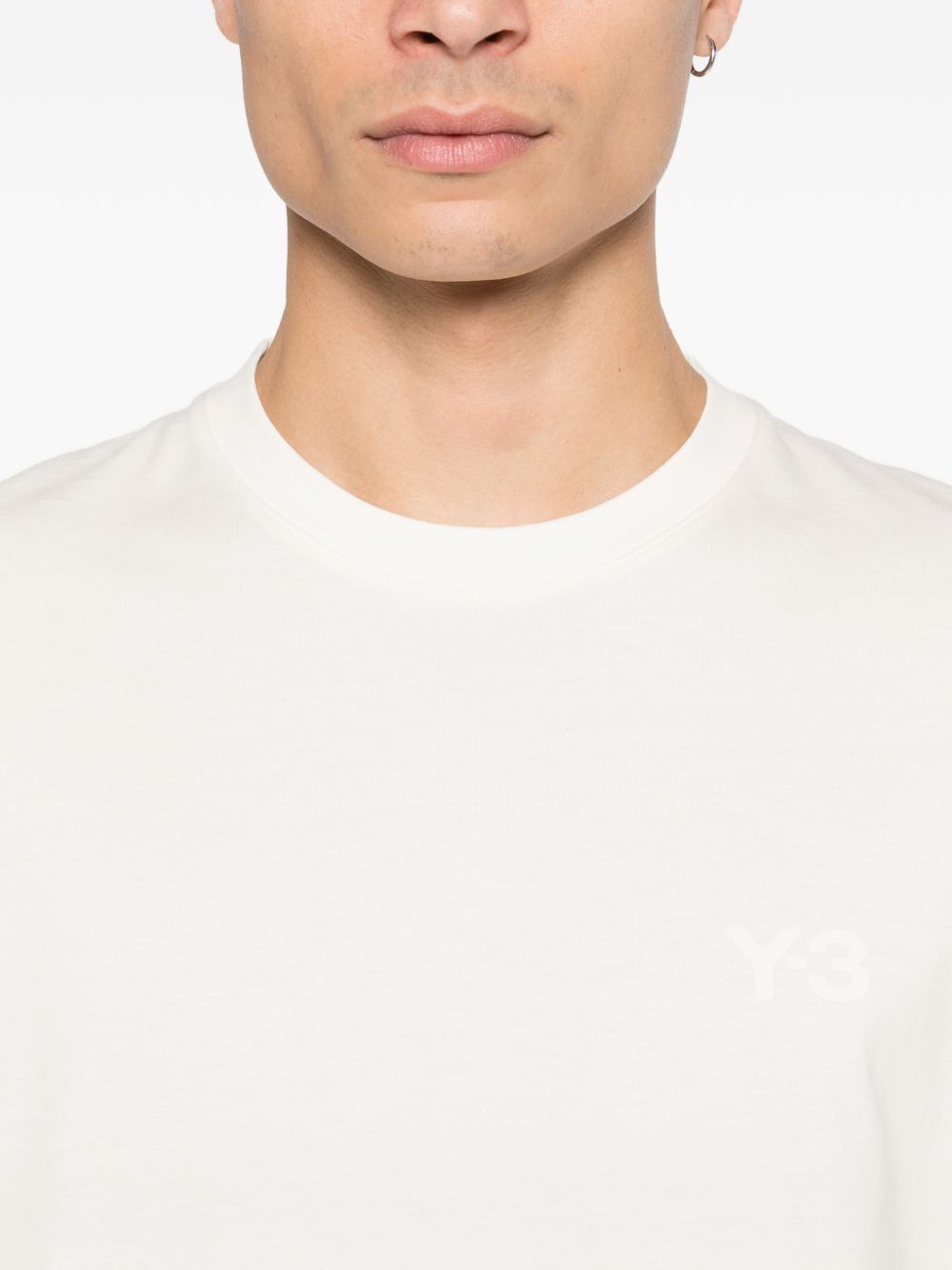 Y3 T-shirt in cotone bianco a maniche corte
