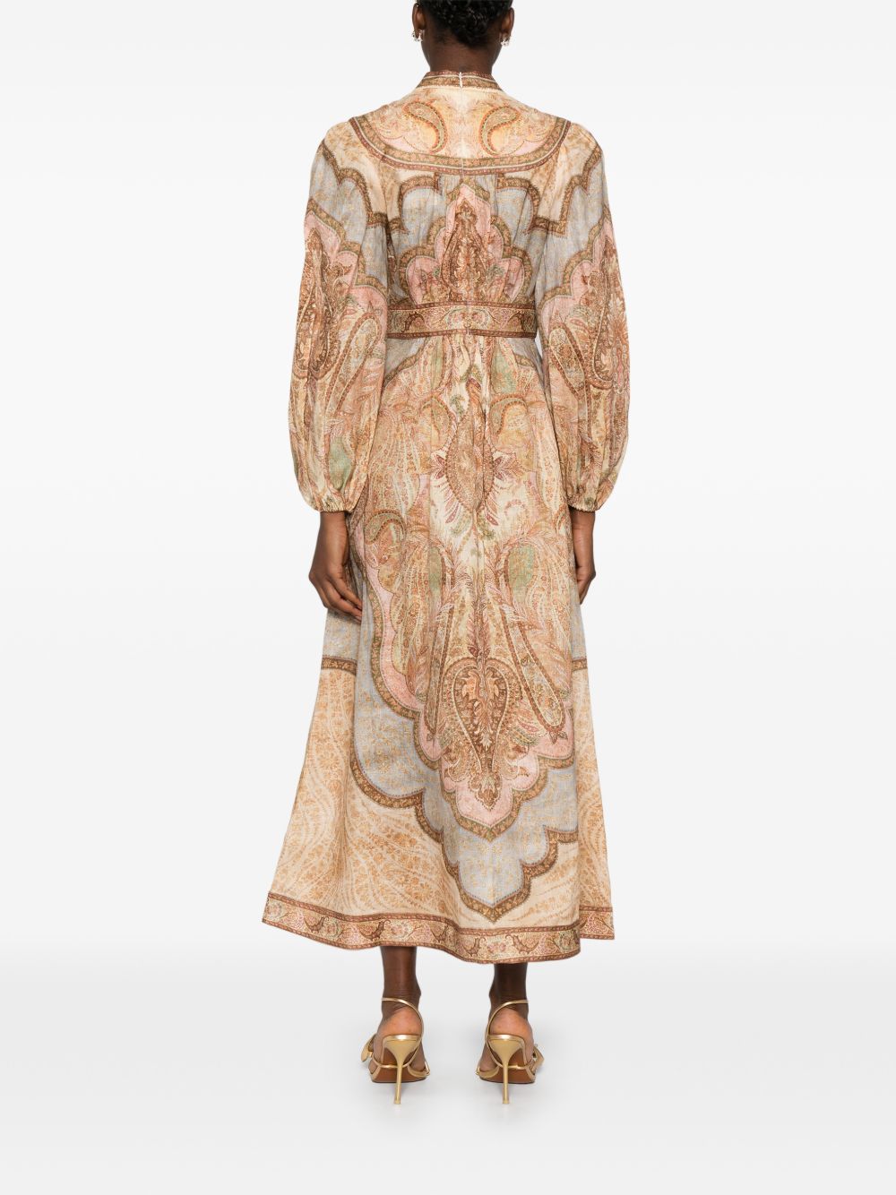 ZIMMERMANN Abito lungo in lino fantasia