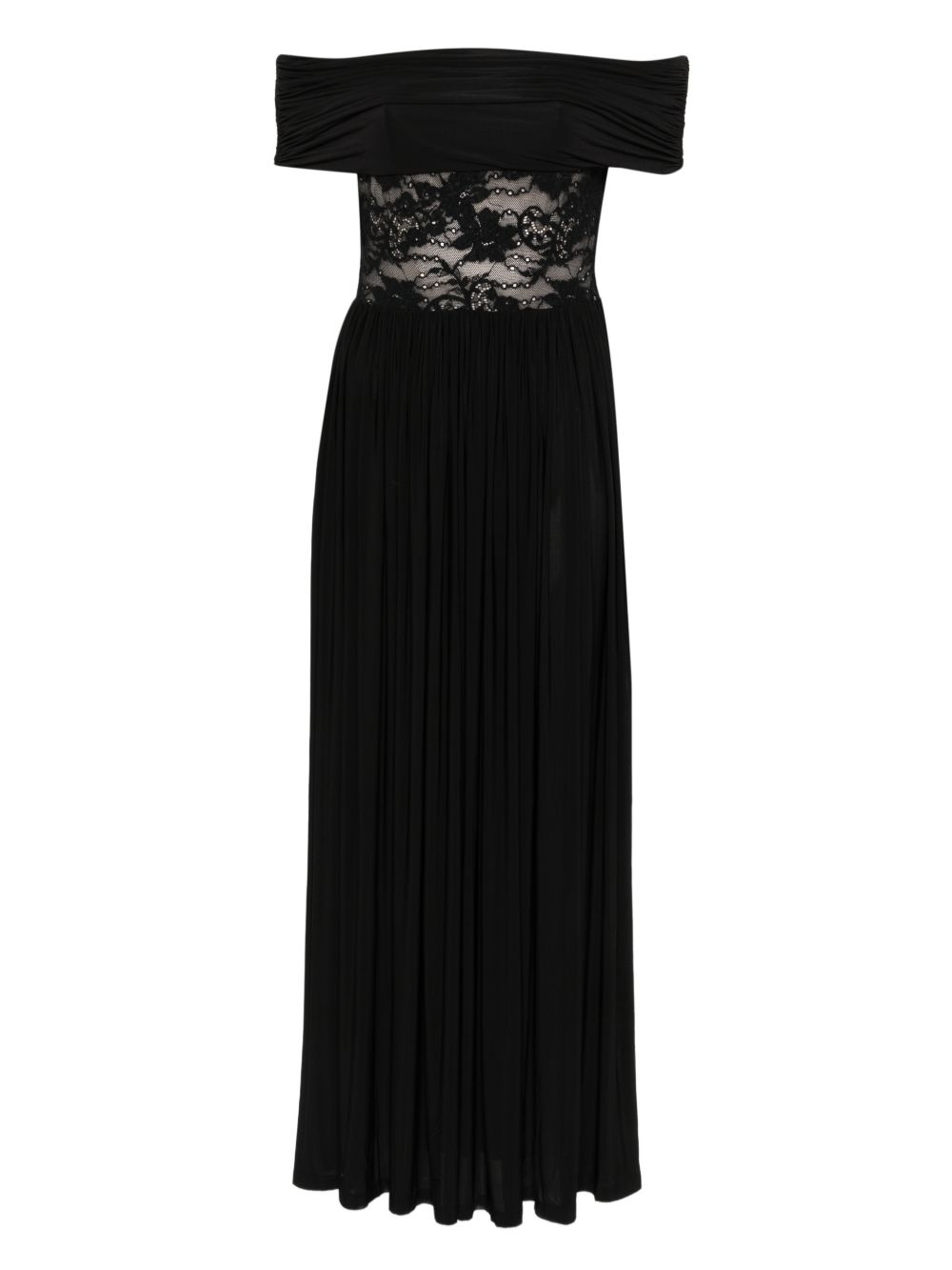 ZIMMERMANN Abito lungo nero con scollo bardot