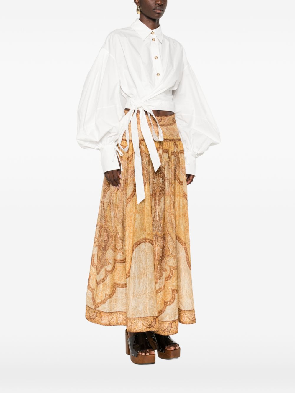 ZIMMERMANN Camicia avorio 'Rebellion' con maniche a palloncino