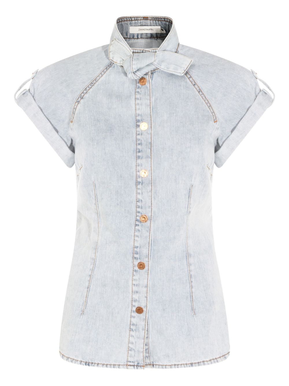 ZIMMERMANN Camicia a maniche corte effetto jeans