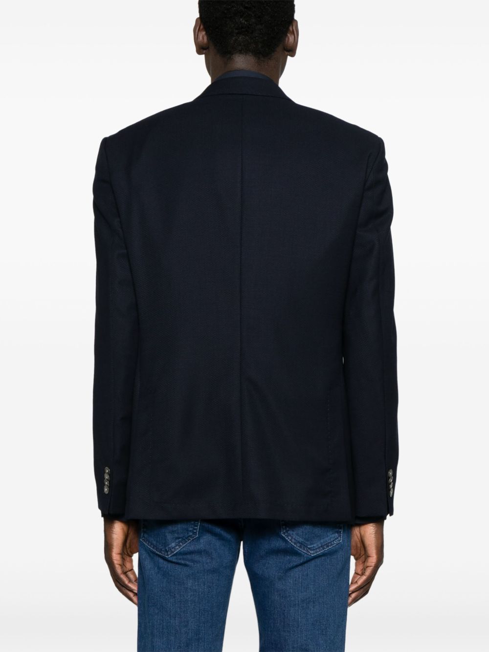 BOSS Blazer monopetto in lana vergine blu