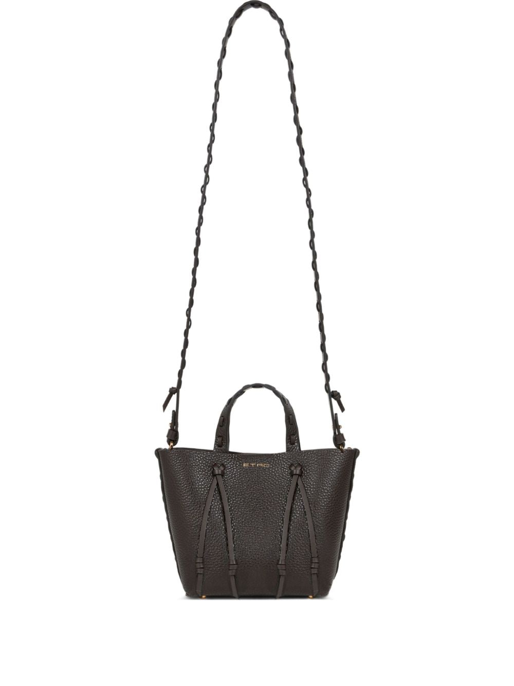 ETRO Borsa Essential in pelle nera con stampa paisley