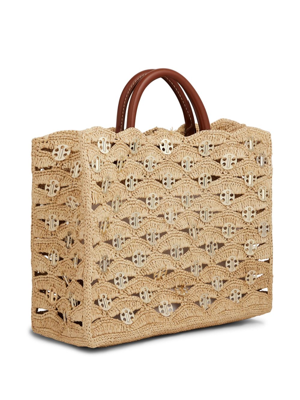 RABANNE Borsa a mano in rafia beige