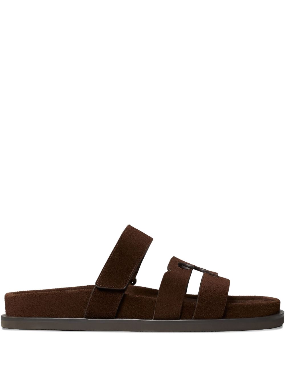 TORY BURCH Ciabatte Ines in pelle scamosciata marrone