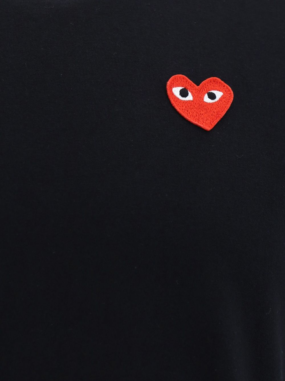 COMME DES GARCONS PLAY T-shirt a maniche corte in cotone nero con logo ricamato