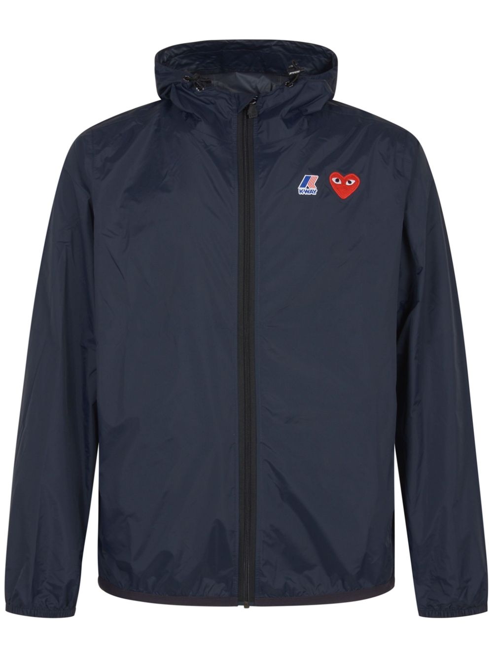 COMME DES GARCONS PLAY Comme Des Garçons Play X K-Way Giacca blu navy con zip e cappuccio