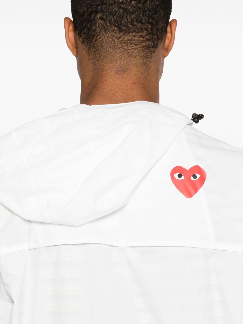 COMME DES GARCONS PLAY Comme Des Garçons Play X K-Way giacca bianco con zip e cappuccio