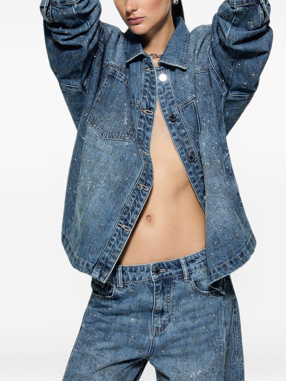 LIUJO Capsule Gigi Hadid Giacca in denim oversize con strass