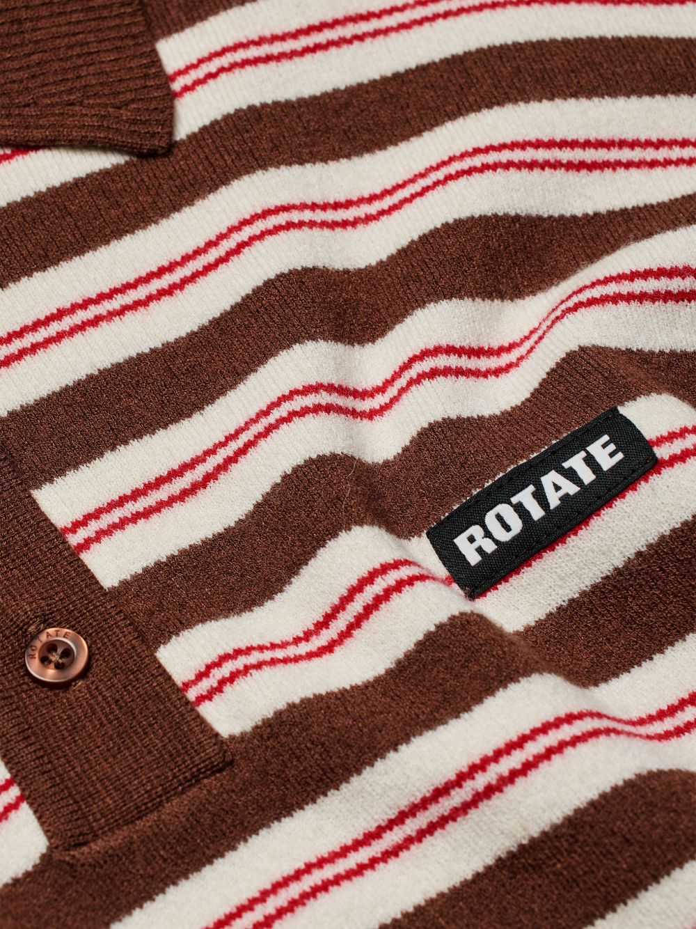 ROTATE Maglia a righe color mattone in lana merino