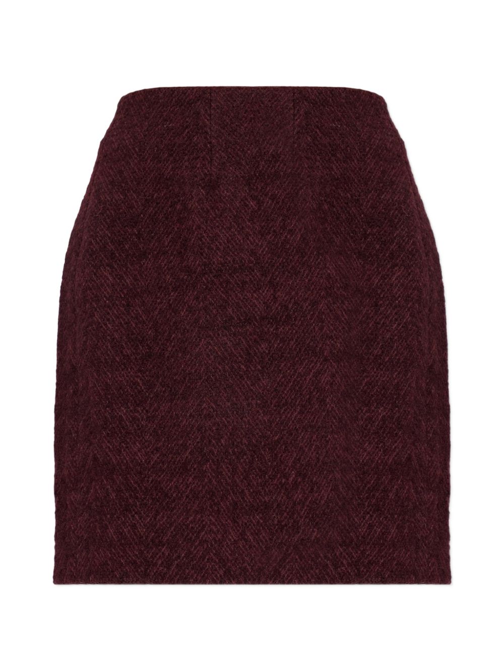 ROTATE Minigonna bordeaux in lana con zip laterale