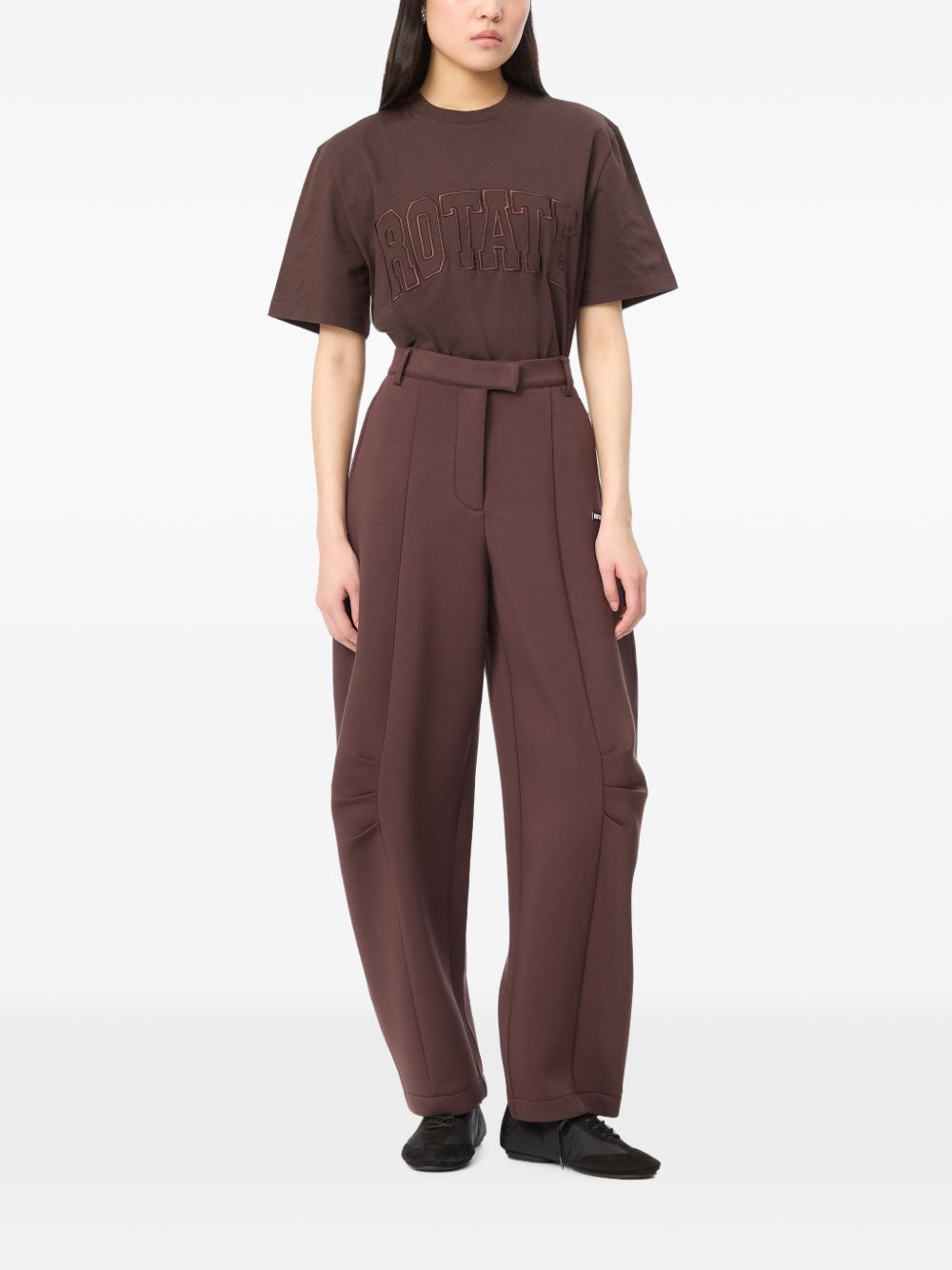ROTATE Pantaloni casual barrel bordeaux