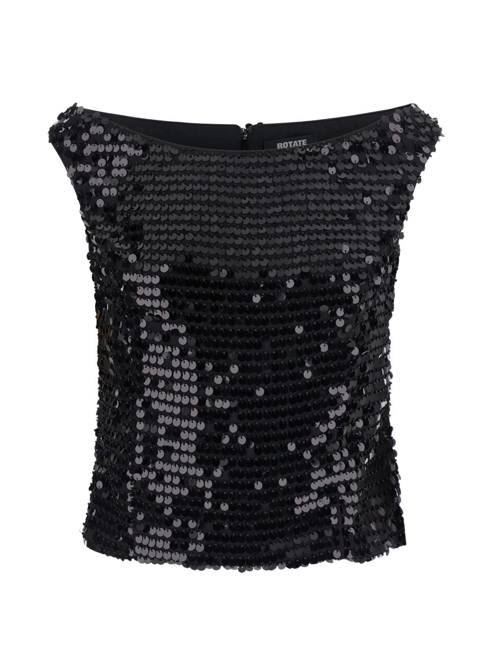 ROTATE Top senza spalline con paillettes nero