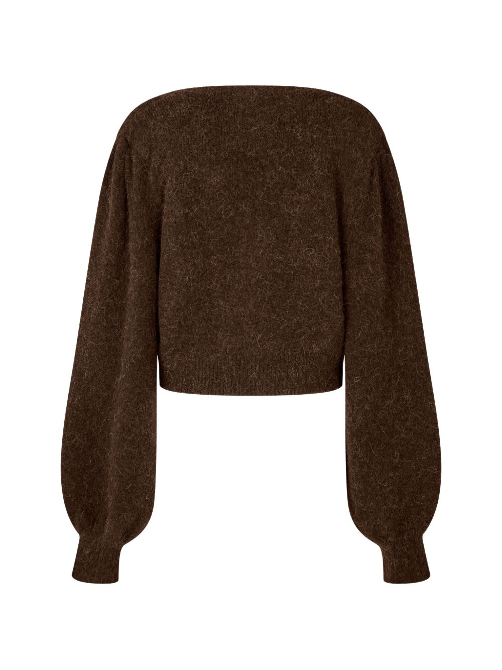 ROTATE Maglia con fiocco e scollo a V in lana bordeaux