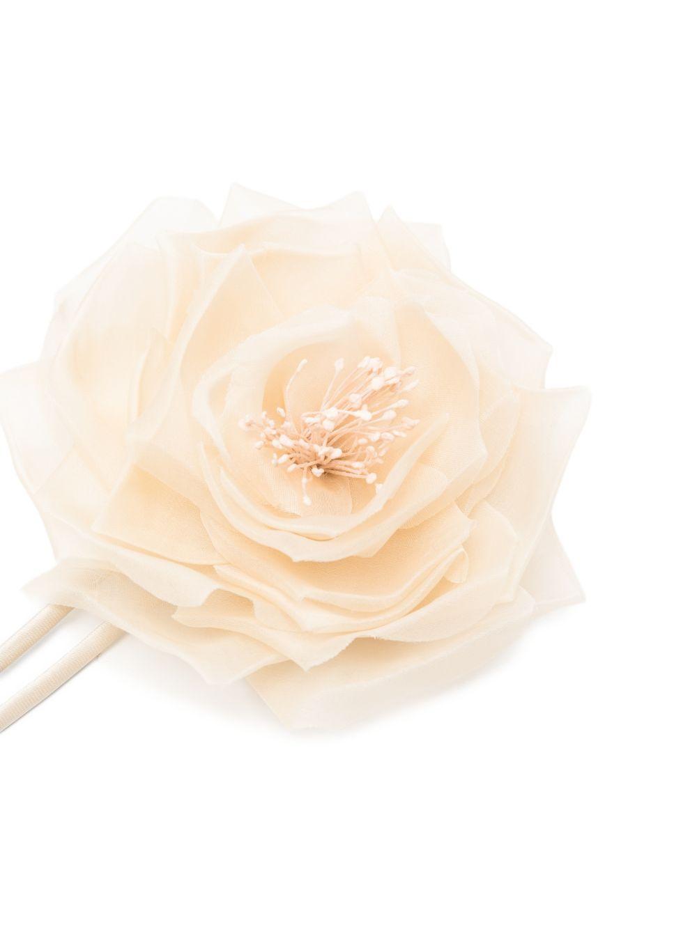 MAX MARA Spilla Mxario in seta con fiore