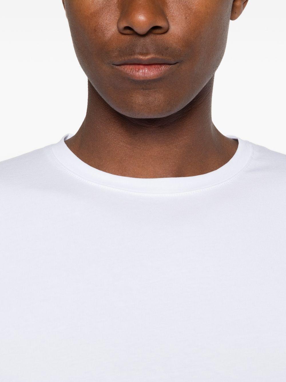DANIELE FIESOLI T-shirt in cotone elasticizzato bianco con girocollo