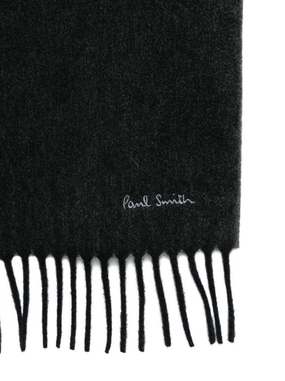 PAUL SMITH Sciarpa in cashmere nero con strisce colorate