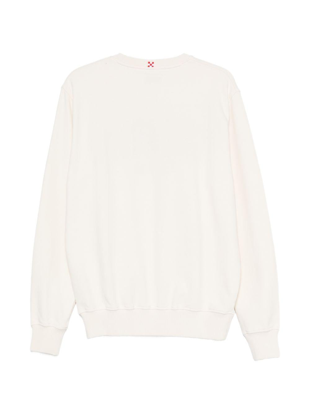 MC2 SAINT BARTH Felpa girocollo in cotone avorio con logo