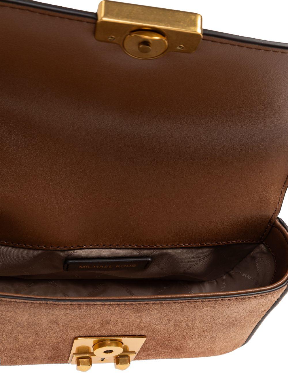 MICHAEL KORS Borsa a spalla in pelle scamosciata color cammello