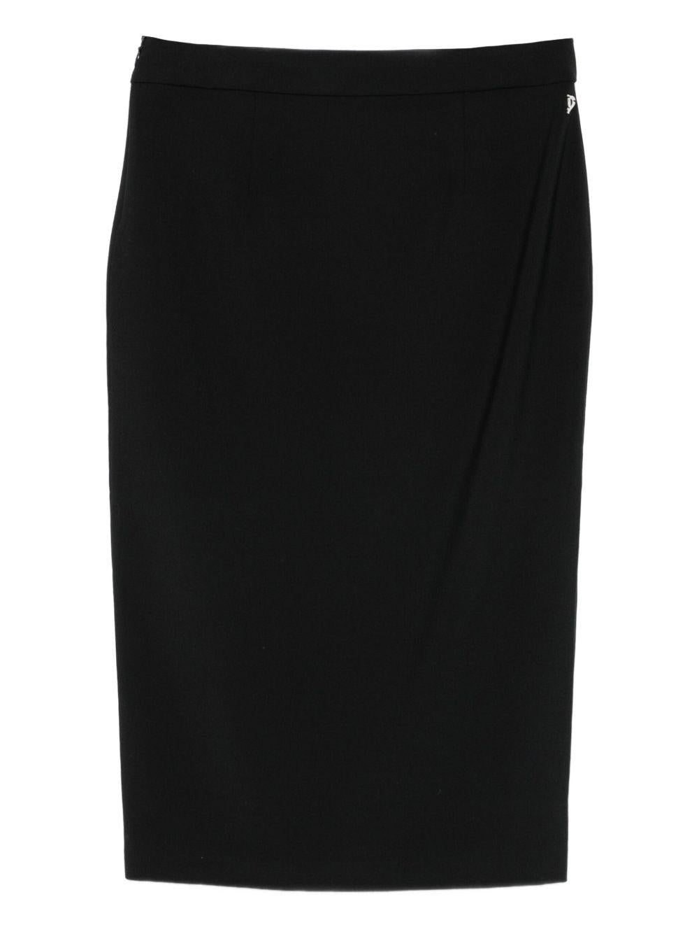 DONDUP Gonna midi nera a tubino con spacco laterale