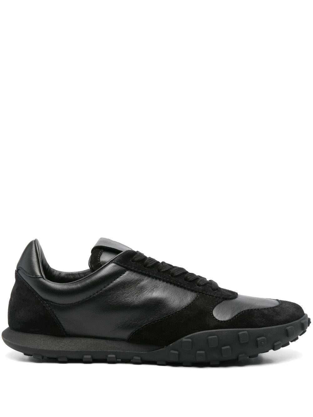 JIL SANDER Sneakers stringate in pelle nera