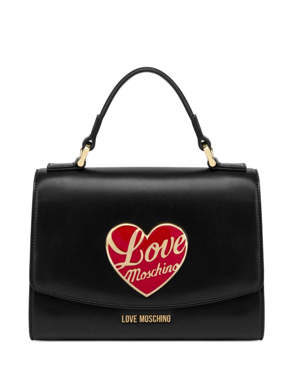 LOVE MOSCHINO Borsa a tracolla nera con logo lettering