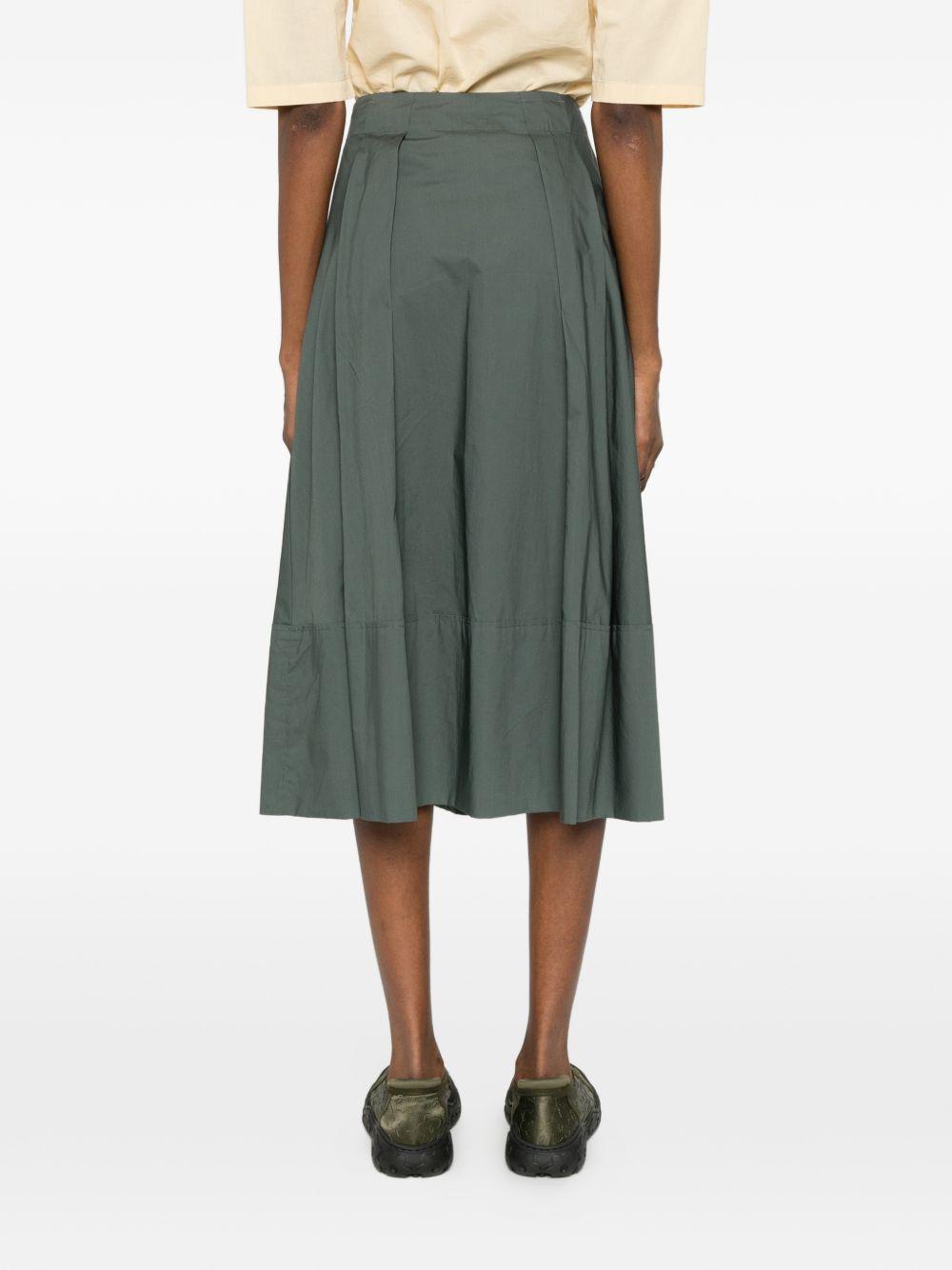 WOOLRICH Gonna midi in cotone verde scuro