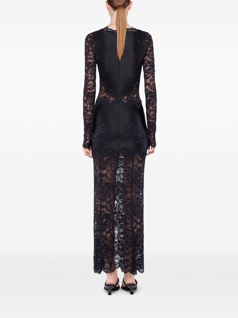 RABANNE Abito lungo in pizzo nero