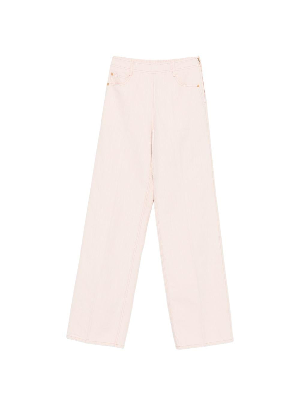 FORTE FORTE Pantaloni My Pants in cotone rosa cipria