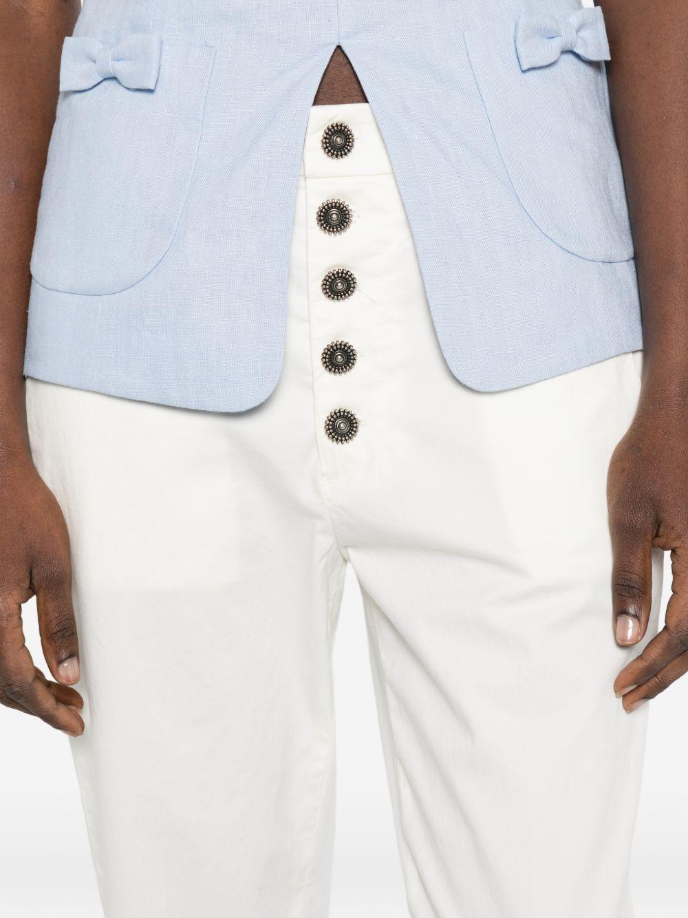 DONDUP Pantaloni Nima bianchi con bottoni