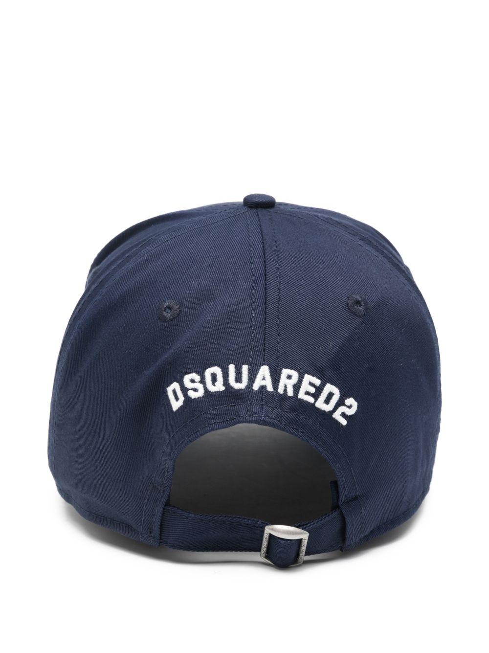 DSQUARED2 Cappello da baseball in cotone blu