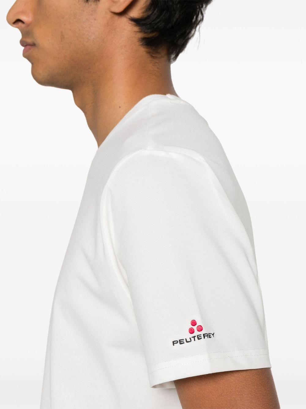 PEUTEREY T-shirt bianca con logo a maniche corte