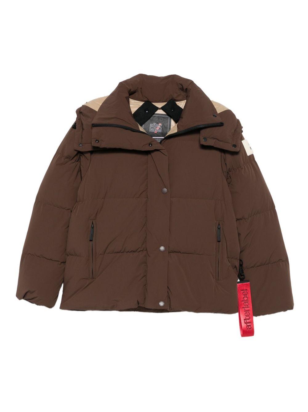 AFTER LABEL Piumino marrone corto