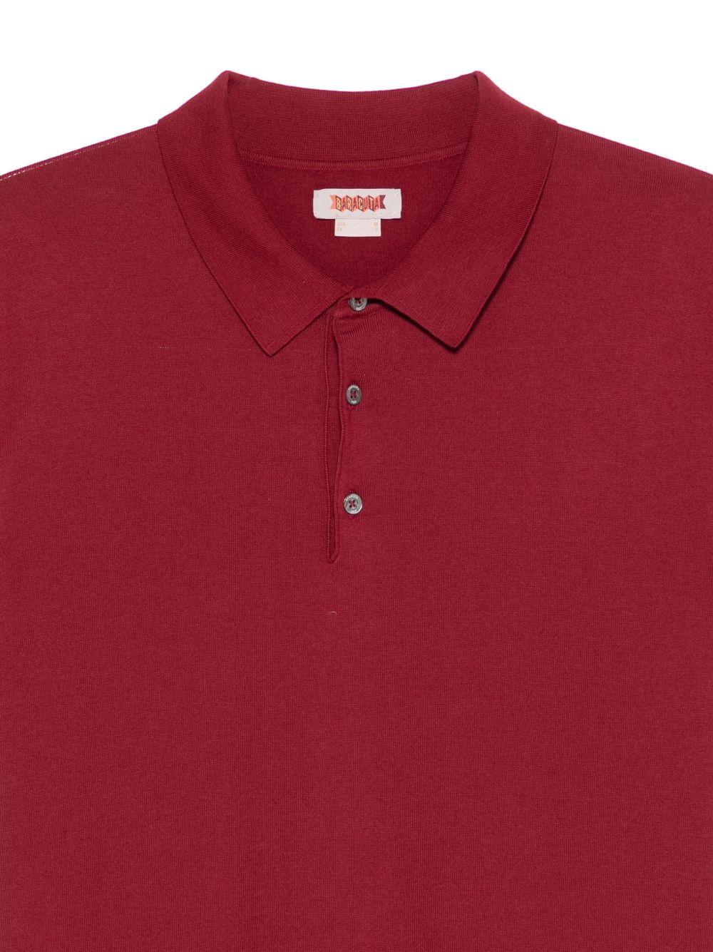 BARACUTA Polo in cotone bordeaux con bottoni
