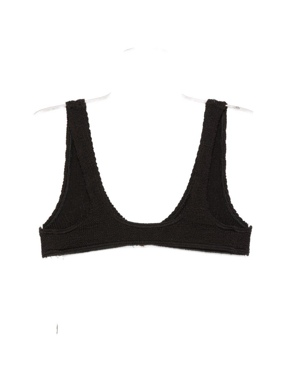 BOND EYE Top bikini Scout in spugna increspata nera