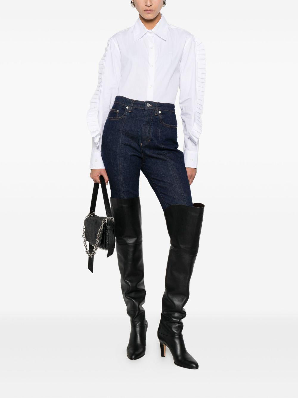 COPERNI Camicia bianca con dettagli plissettati