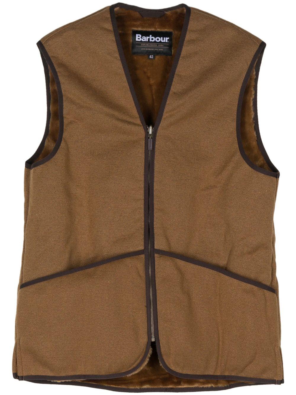 BARBOUR Gilet in pile marrone