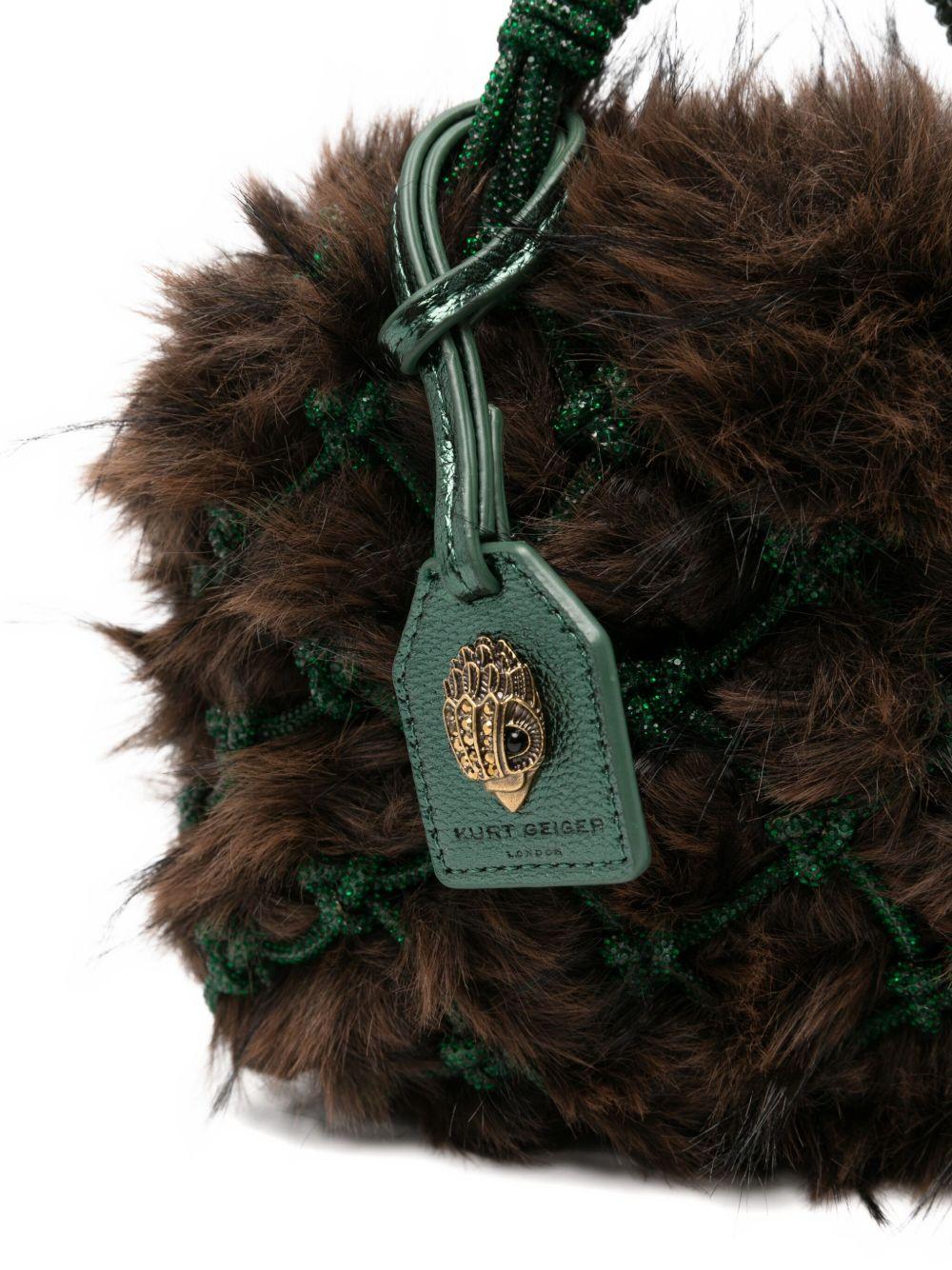 KURT GEIGER Borsa 'Macrame Crystal' con pelliccia marrone