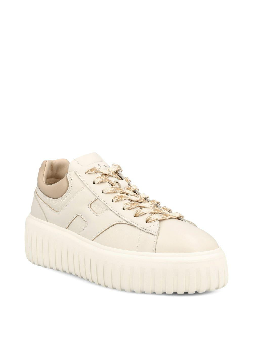 HOGAN Sneakers H-Stripes in pelle beige