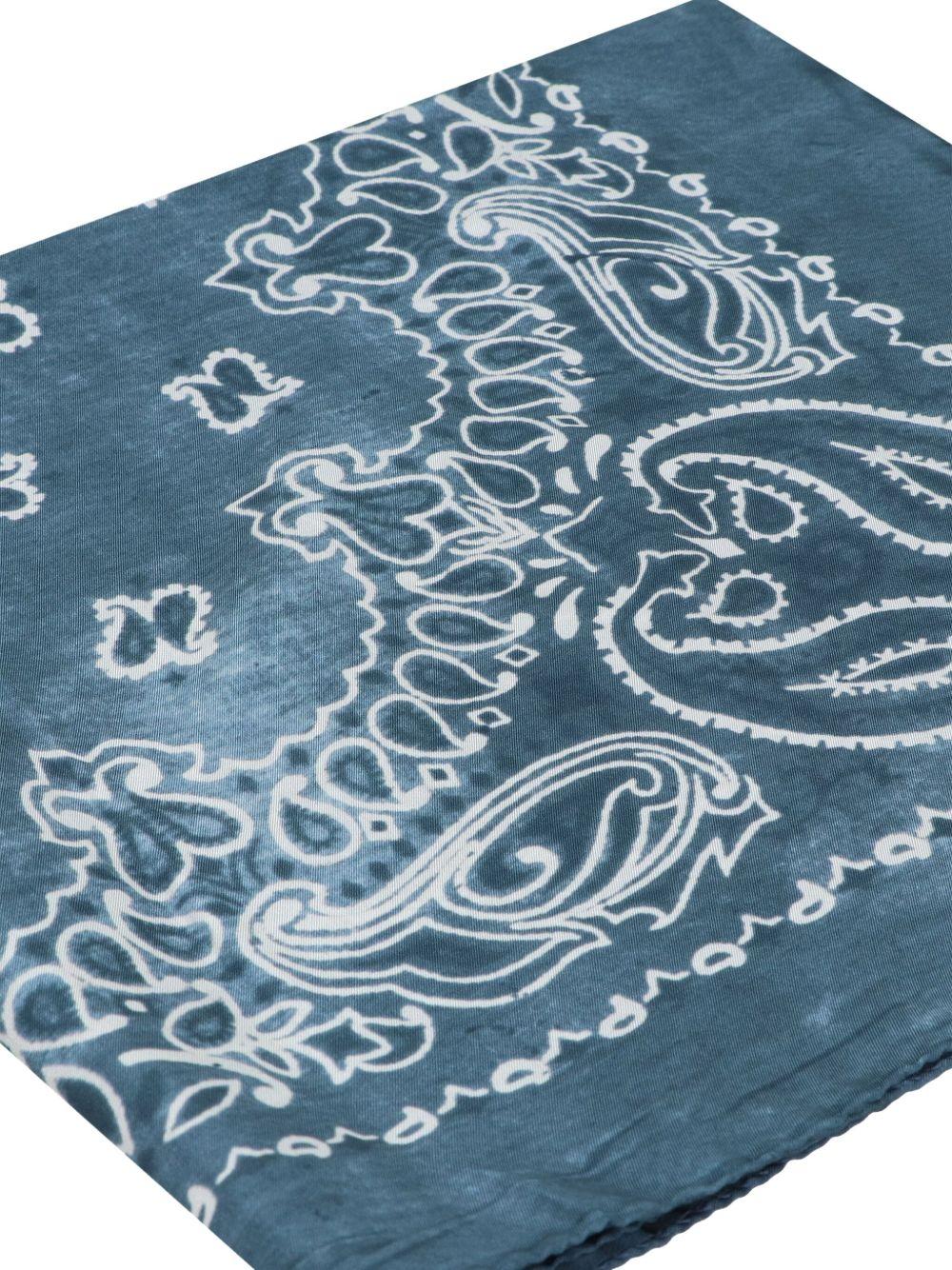 GOLDEN GOOSE Foulard in seta blu con stampa paisley