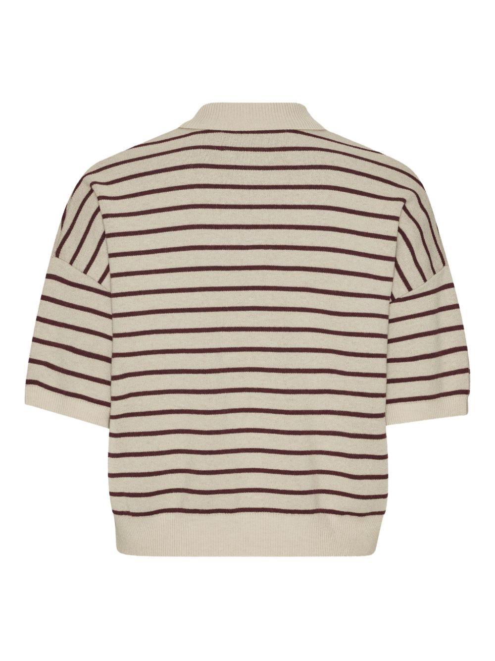 ROTATE Polo a righe con patch logo